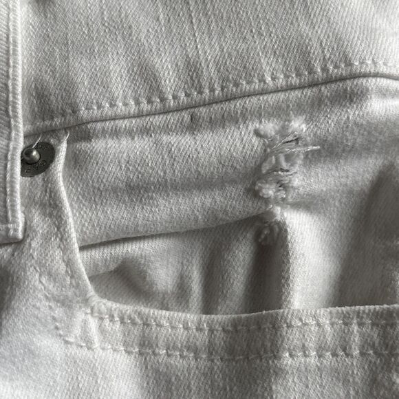 Gap Size 28r Slim Straight Leg Jean White Ripped - Picture 4 of 8